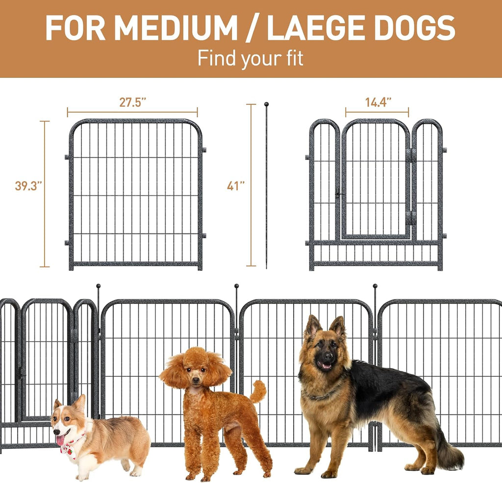 Metal Dog Playpen, 40" Inch Height 32 Panels, Large Dog Fence for Large/Medium/Small Dogs Indoor & Outdoor Bliss, Perfect Dog Pen for Camping, Yard and RV