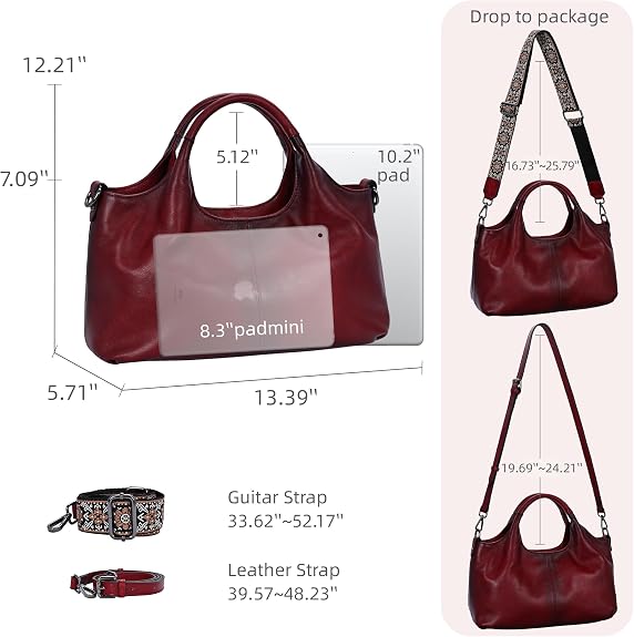 Soft Leather Purse for Women Satchel Handbags Crossbody Shoulder Bag | Genuine Leather Top Handle Bag Designer Hobo Medium Size Pocketbooks Luxury Classy Bag