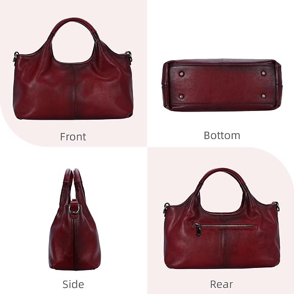 Soft Leather Purse for Women Satchel Handbags Crossbody Shoulder Bag | Genuine Leather Top Handle Bag Designer Hobo Medium Size Pocketbooks Luxury Classy Bag