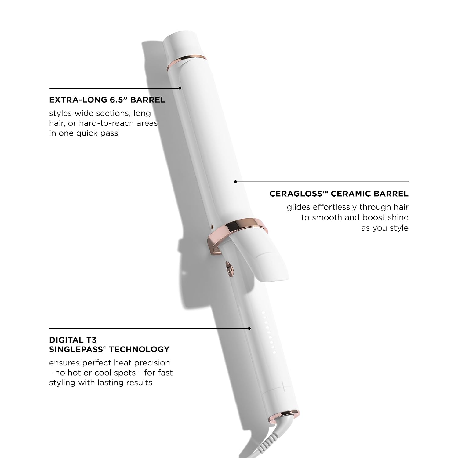 SinglePass Curl X Extra-Long Barrel 1", 1.25", 1.5" Curling Iron with 9 Heat Settings and Ceramic Barrel for Fast Styling and Lasting Results on All Hair Types