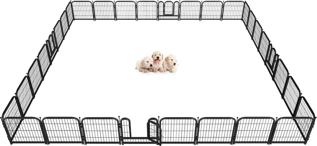 Metal Dog Playpen, 40" Inch Height 32 Panels, Large Dog Fence for Large/Medium/Small Dogs Indoor & Outdoor Bliss, Perfect Dog Pen for Camping, Yard and RV