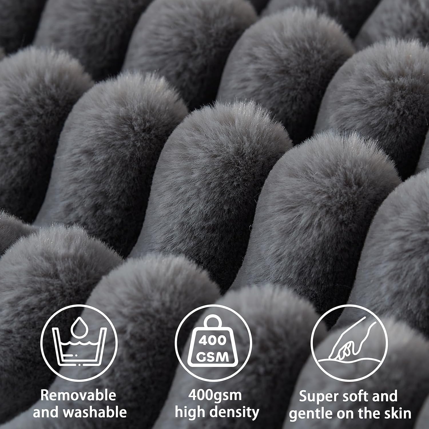 Headboard Pillow + A Long Neck Roll Pillow Body Pillow，Faux Fur Headboard Wedge Pillow with Removable Cover