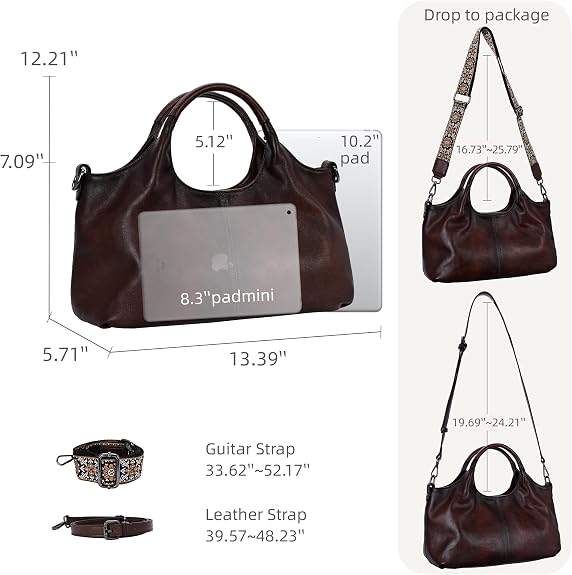 Soft Leather Purse for Women Satchel Handbags Crossbody Shoulder Bag | Genuine Leather Top Handle Bag Designer Hobo Medium Size Pocketbooks Luxury Classy Bag
