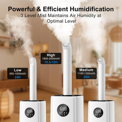 5.5Gal/21L Humidifier for Large Room 3000sq.ft, 2000ml/h Dual 360° Nozzles Ultrasonic Humidifiers for Bedroom, Remote/Touch Control,4 Atomizing Plates, Top Fill, 12H Timer