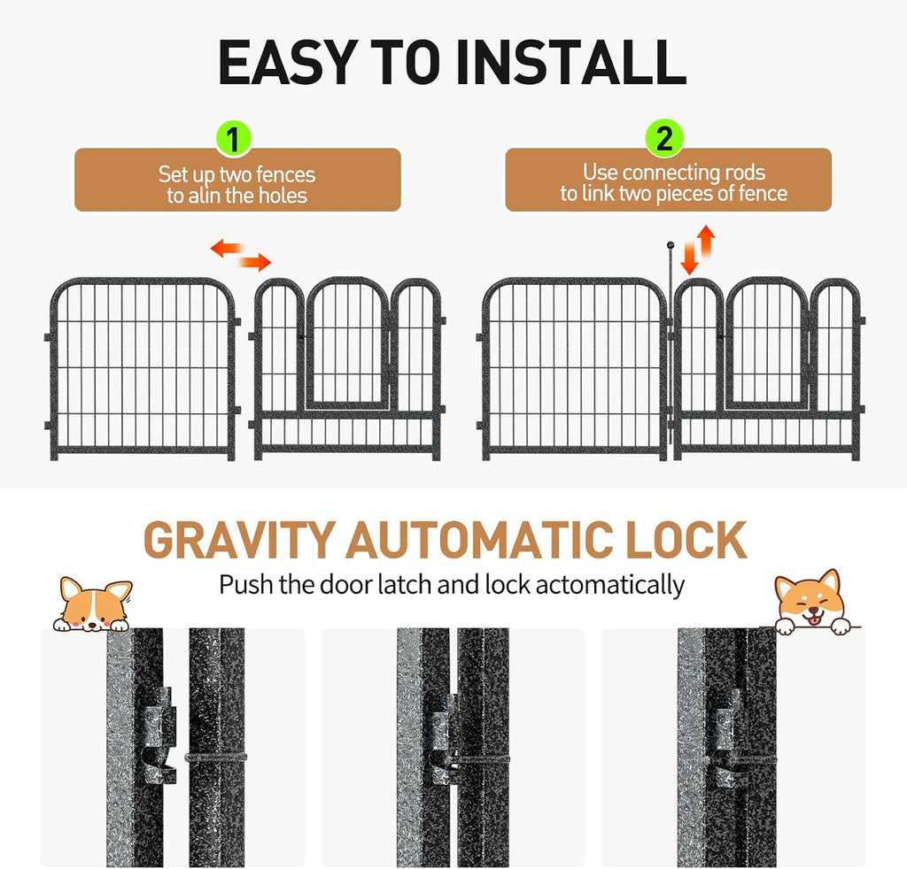 Metal Dog Playpen, 40" Inch Height 32 Panels, Large Dog Fence for Large/Medium/Small Dogs Indoor & Outdoor Bliss, Perfect Dog Pen for Camping, Yard and RV