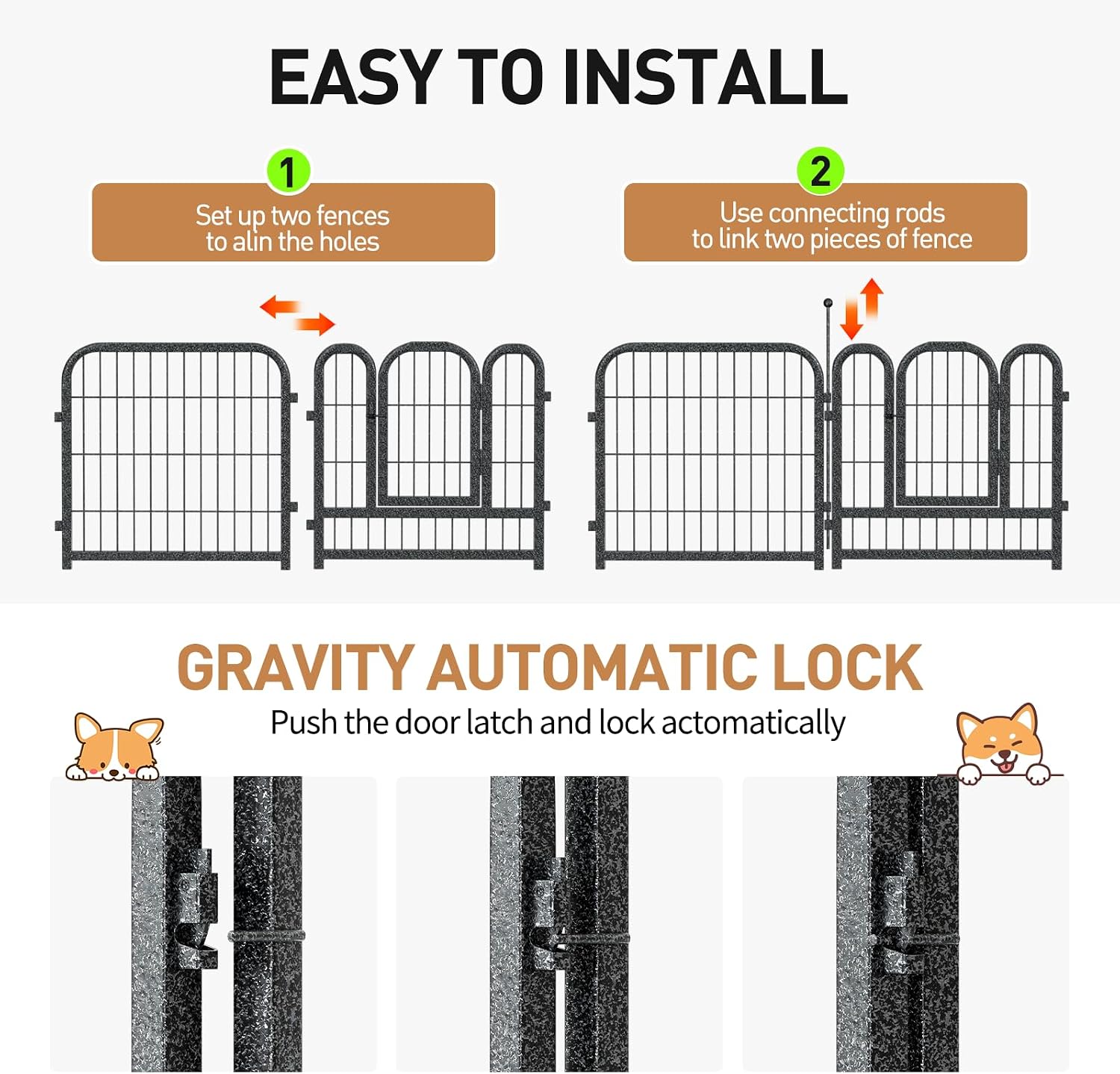 Metal Dog Playpen, 40" Inch Height 32 Panels, Large Dog Fence for Large/Medium/Small Dogs Indoor & Outdoor Bliss, Perfect Dog Pen for Camping, Yard and RV