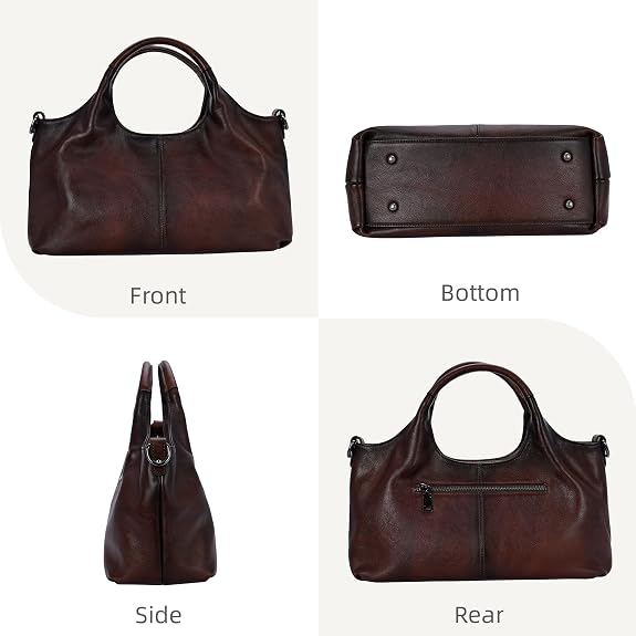Soft Leather Purse for Women Satchel Handbags Crossbody Shoulder Bag | Genuine Leather Top Handle Bag Designer Hobo Medium Size Pocketbooks Luxury Classy Bag