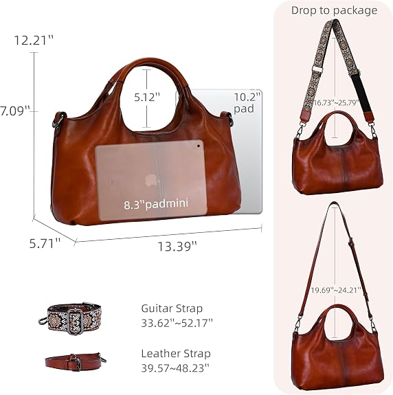 Soft Leather Purse for Women Satchel Handbags Crossbody Shoulder Bag | Genuine Leather Top Handle Bag Designer Hobo Medium Size Pocketbooks Luxury Classy Bag
